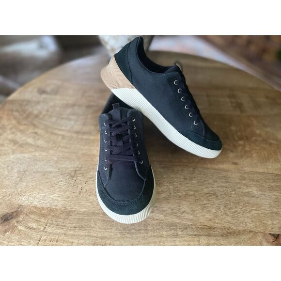 Sorel Kinetic Breakthru Venture Sneakers Black Canvas/Suede 8.5 US / 39.5 EU - Picture 1 of 7